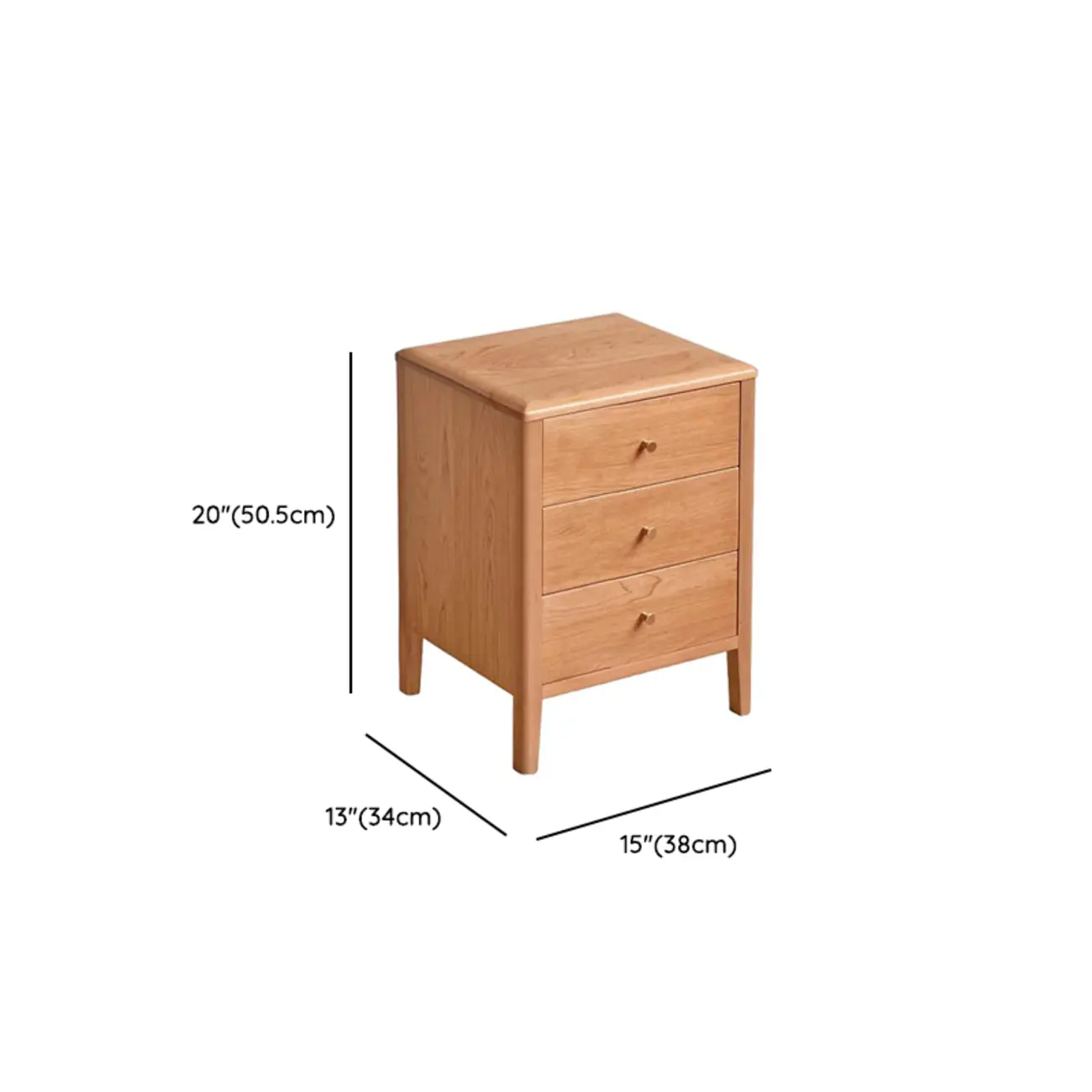 Narrow Modern Wooden Nightstand with 3 Drawers Image - 11 | homeyfad