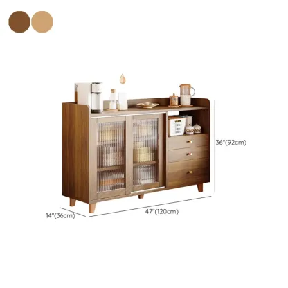 Modern Slab Sideboard with Sliding Doors Image - 14