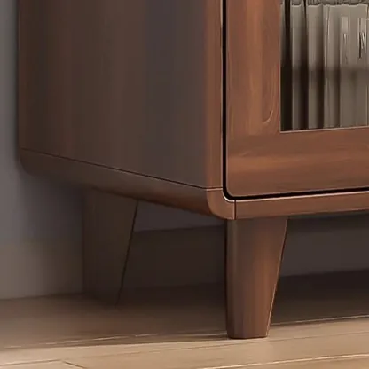 Modern Wood Buffet Stone Top Sideboard Storage Image - 10