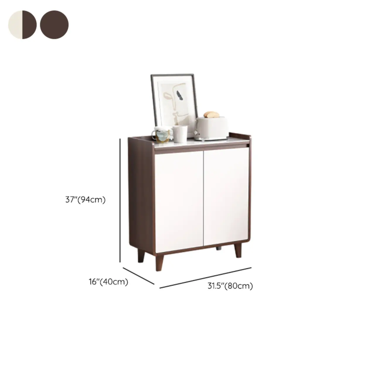 Modern Wood Buffet Stone Top Sideboard Storage Image - 32 | homeyfad