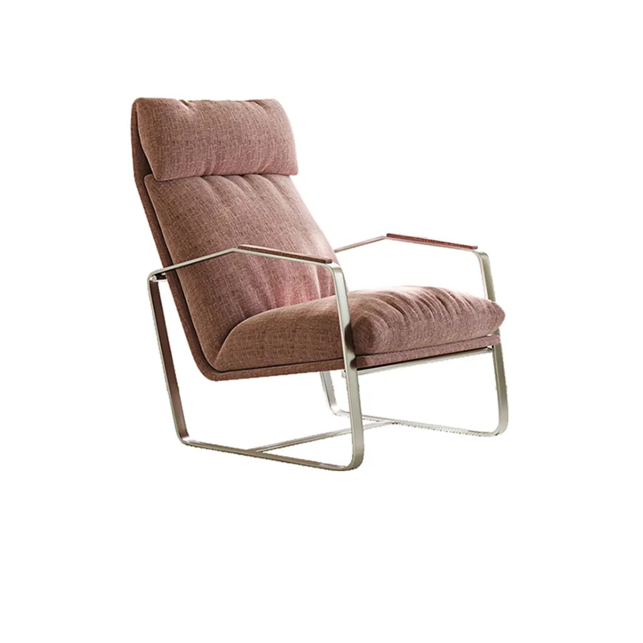 Modern Chenille High-Back Accent Chair With Arms Image - 3 | homeyfad