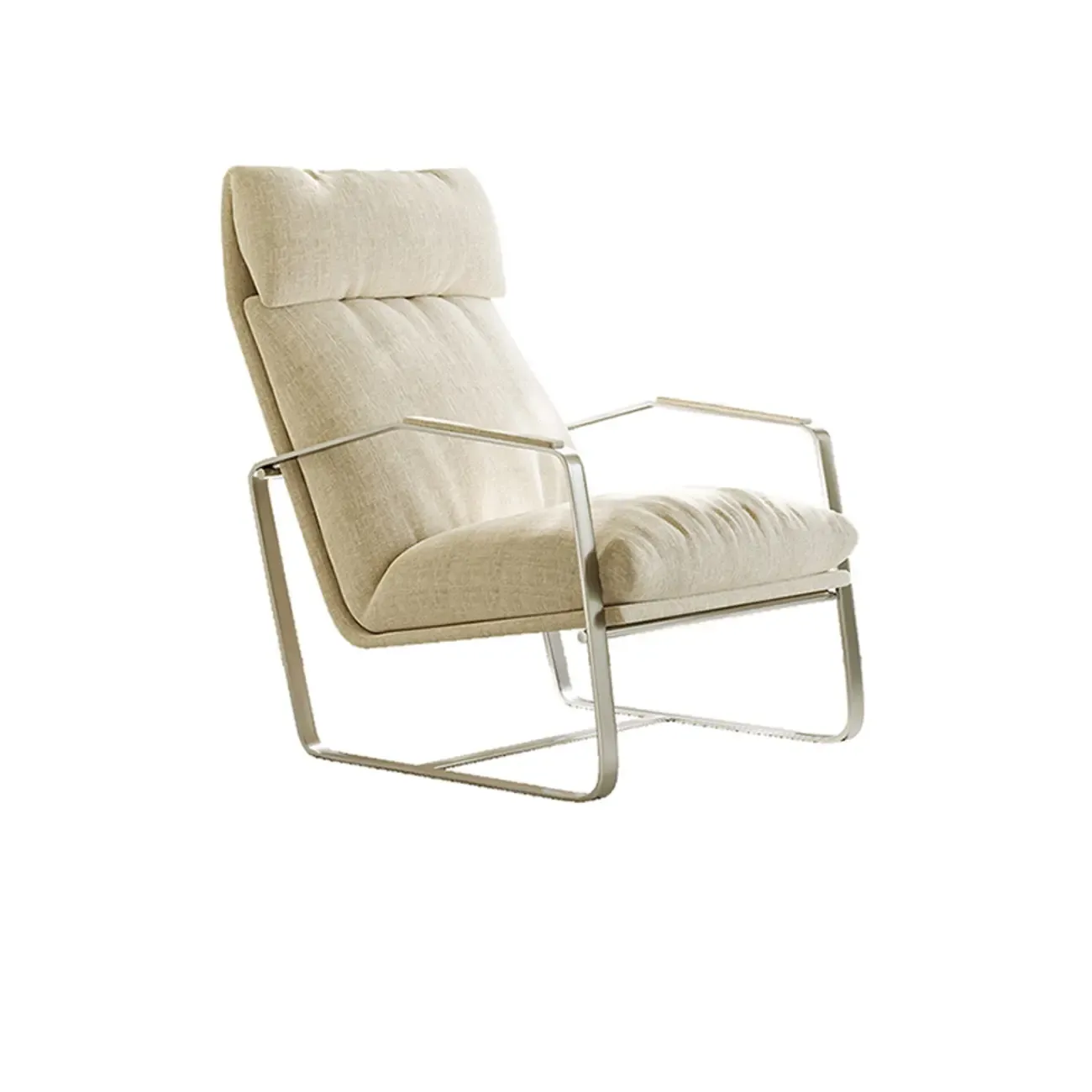 Modern Chenille High-Back Accent Chair With Arms Image - 7