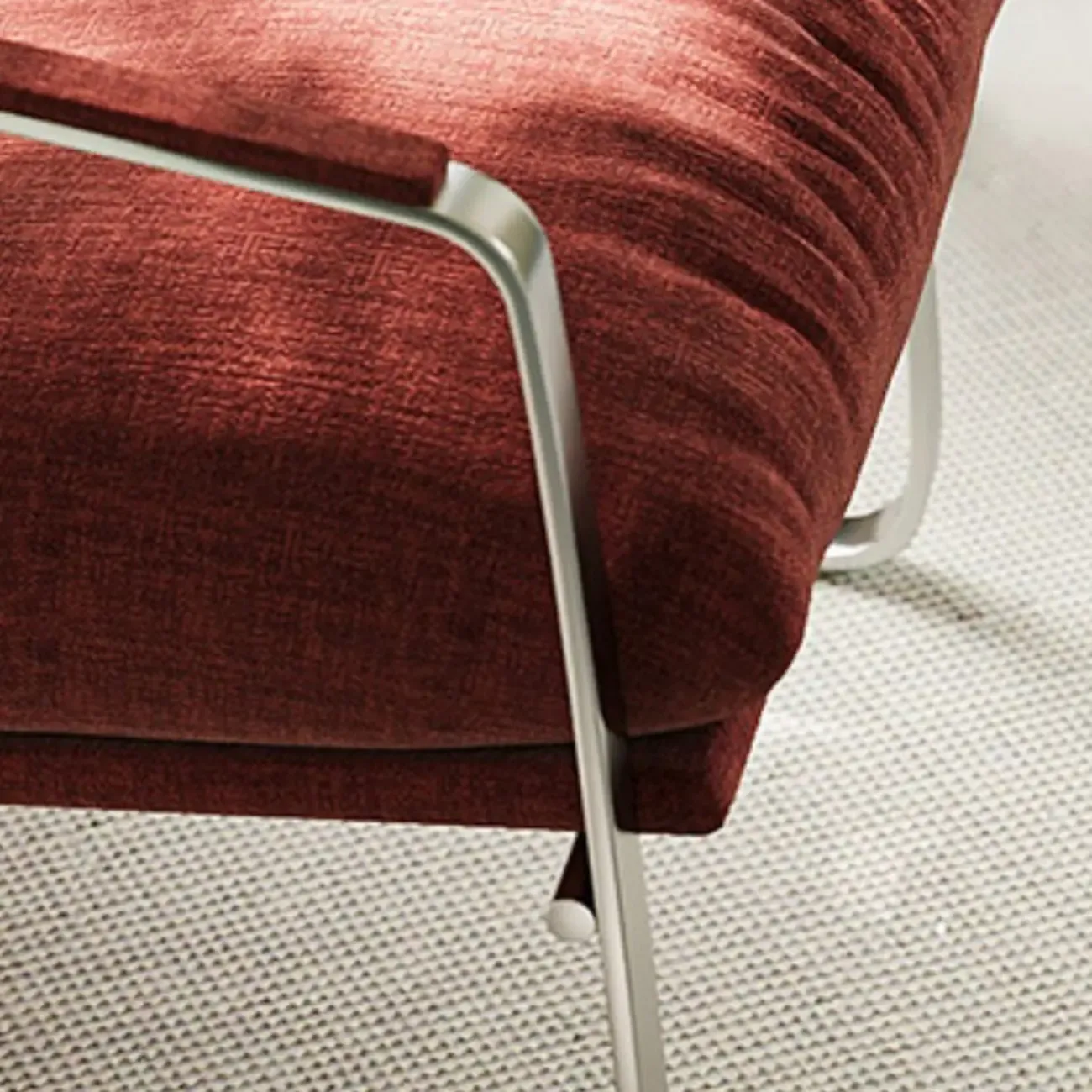 Modern Chenille High-Back Accent Chair With Arms Image - 15