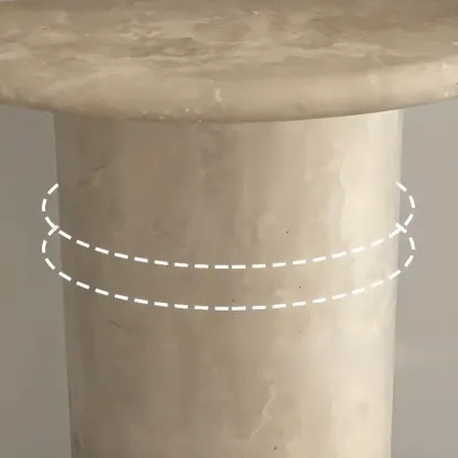 Oval Modern Yellow Travertine Stone Entryway Console Table Image - 5