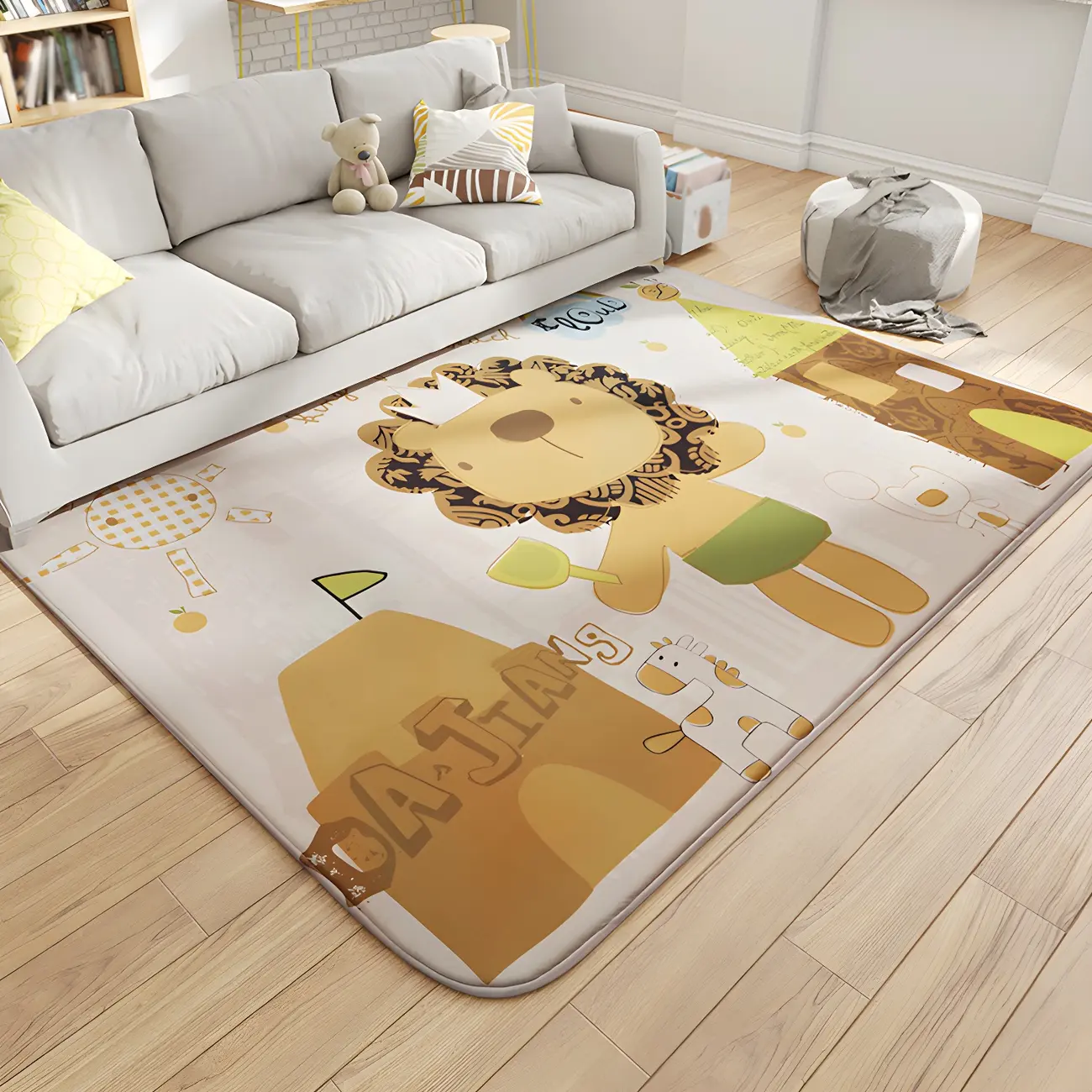 Kids Room Cartoon Wildlife Polyester Area Rug Image - 1 | homeyfad