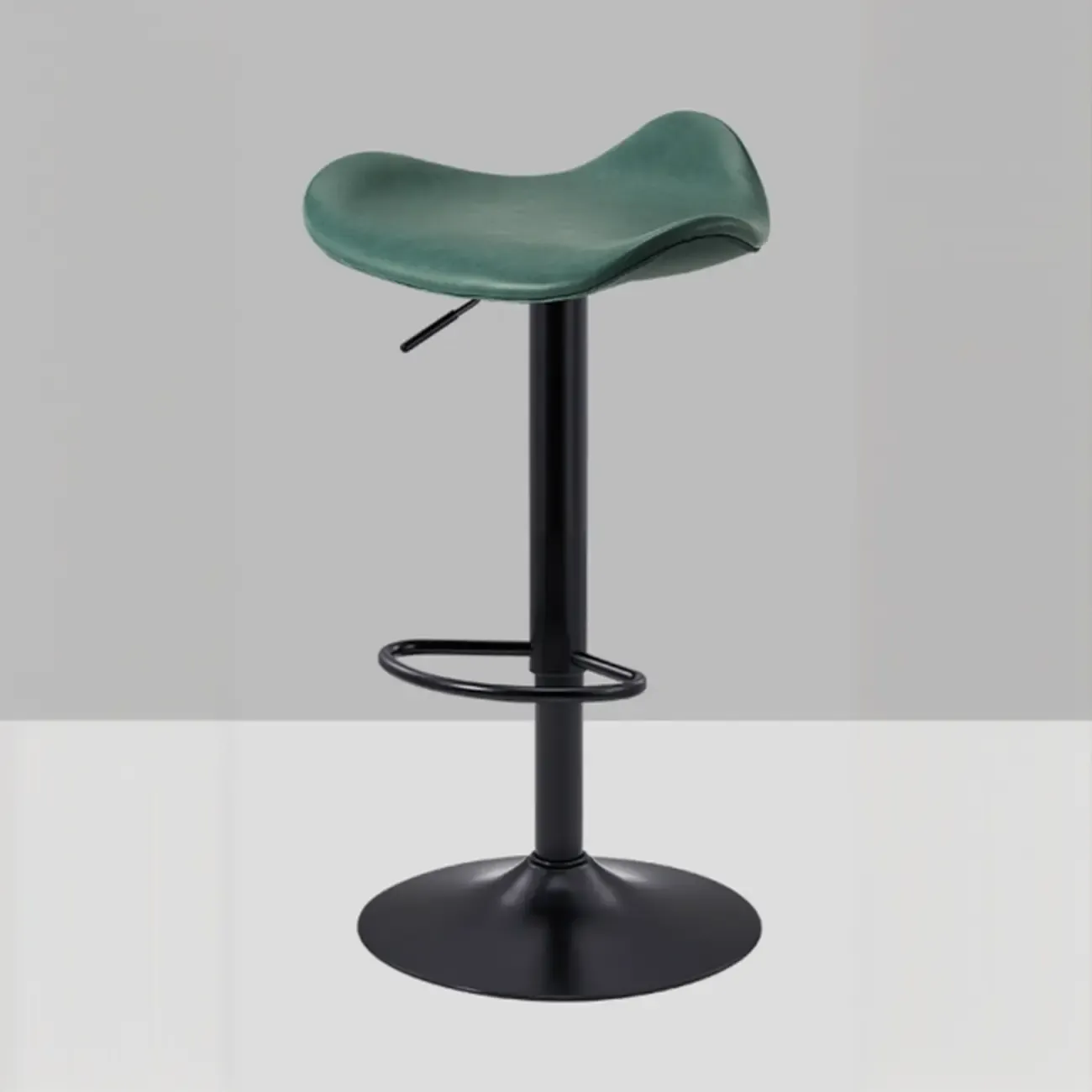 Adjustable Swivel Leather Modern Backless Bar Stools Image - 3