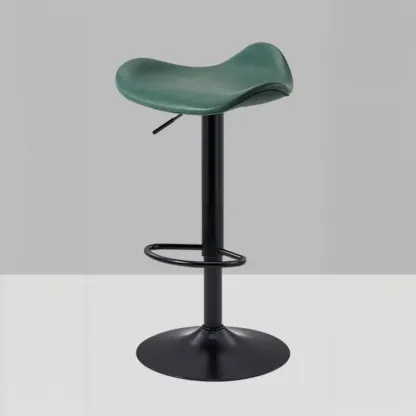 Adjustable Swivel Leather Modern Backless Bar Stools Image - 3