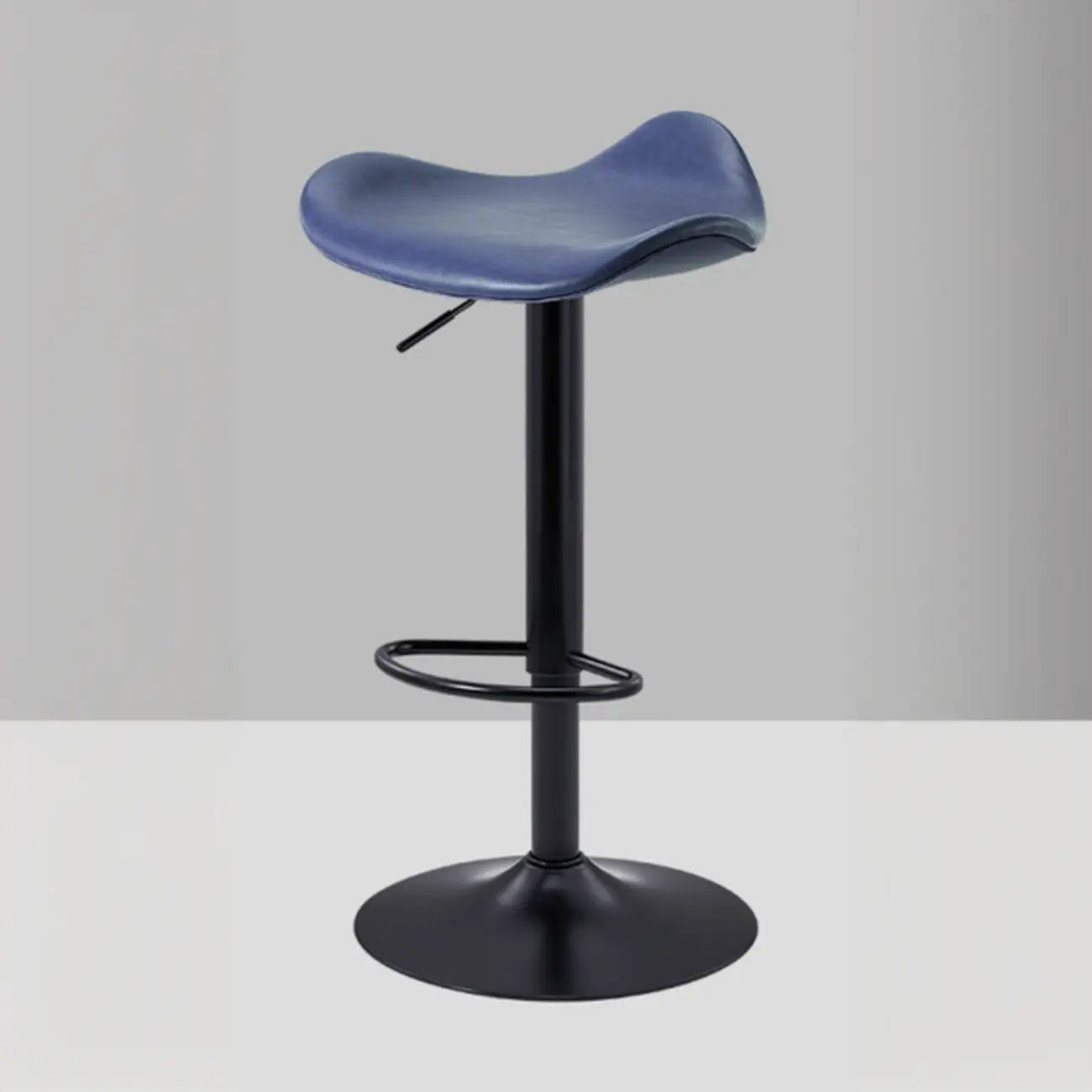 Adjustable Swivel Leather Modern Backless Bar Stools Image - 5 | homeyfad