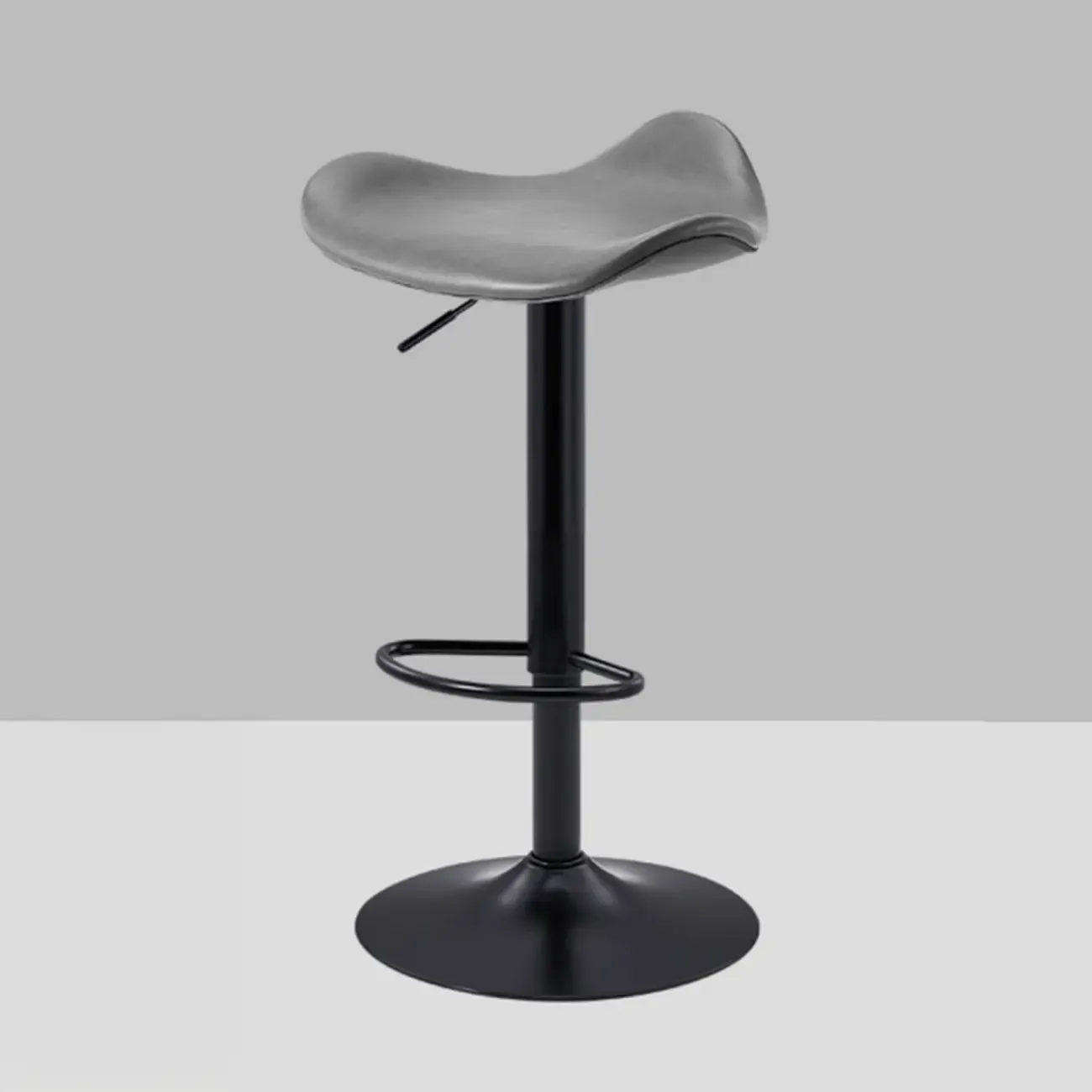 Adjustable Swivel Leather Modern Backless Bar Stools Image - 7