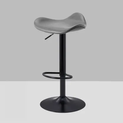 Adjustable Swivel Leather Modern Backless Bar Stools Image - 7