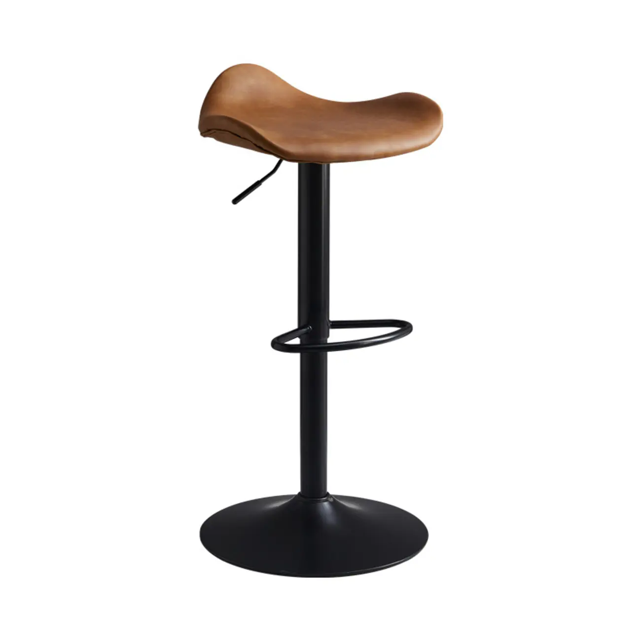 Adjustable Swivel Leather Modern Backless Bar Stools Image - 9 | homeyfad