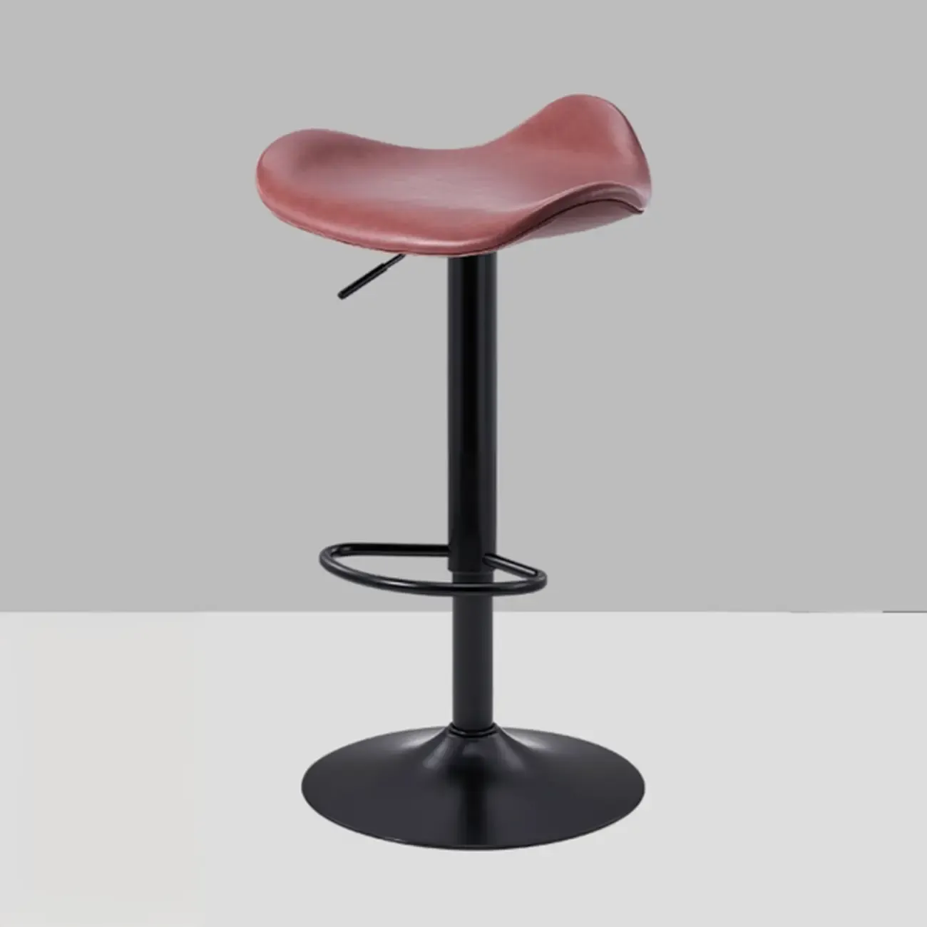 Adjustable Swivel Leather Modern Backless Bar Stools Image - 10