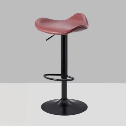 Adjustable Swivel Leather Modern Backless Bar Stools Image - 10