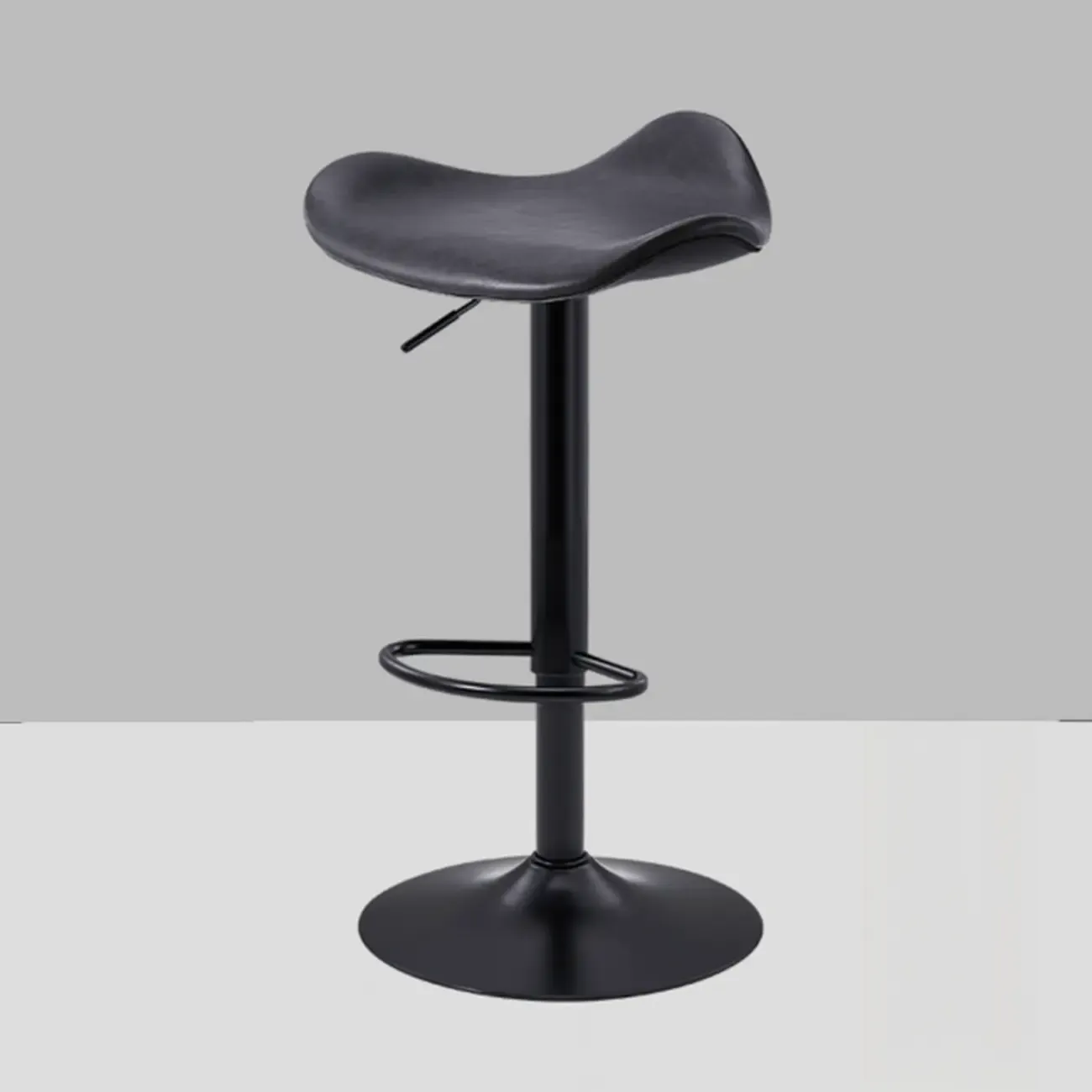 Adjustable Swivel Leather Modern Backless Bar Stools Image - 11