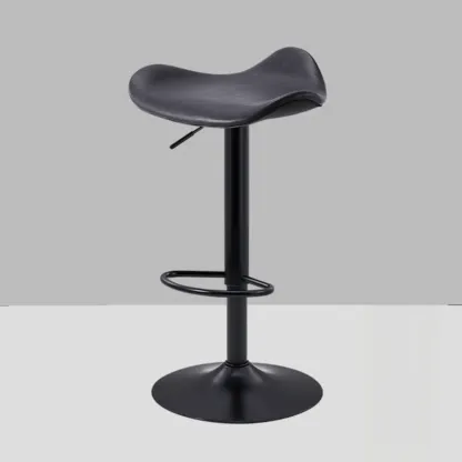 Adjustable Swivel Leather Modern Backless Bar Stools Image - 11