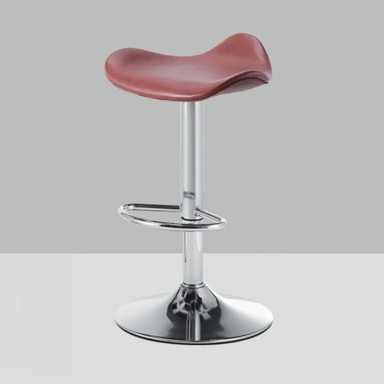 Adjustable Swivel Leather Modern Backless Bar Stools Image - 13
