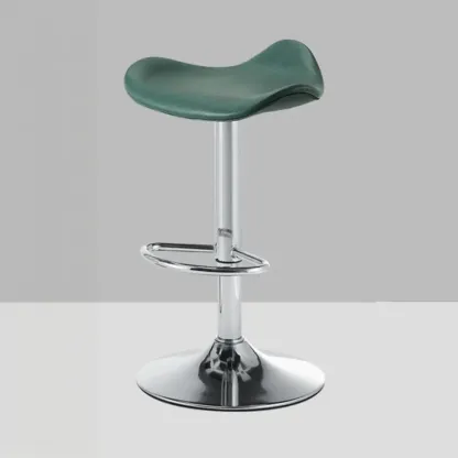 Adjustable Swivel Leather Modern Backless Bar Stools Image - 15