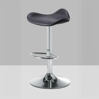 Adjustable Swivel Leather Modern Backless Bar Stools Image - 16