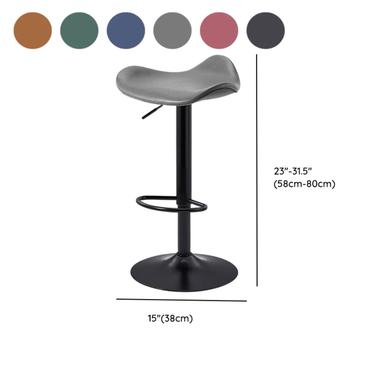 Adjustable Swivel Leather Modern Backless Bar Stools #size | homeyfad