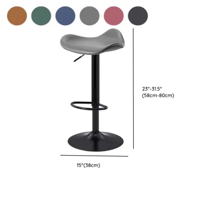 Adjustable Swivel Leather Modern Backless Bar Stools #size
