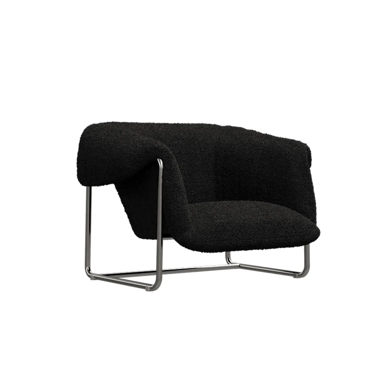 Simple Modern Sherpa Accent Chair with Arms Image - 2 | homeyfad