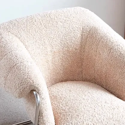 Simple Modern Sherpa Accent Chair with Arms Image - 8