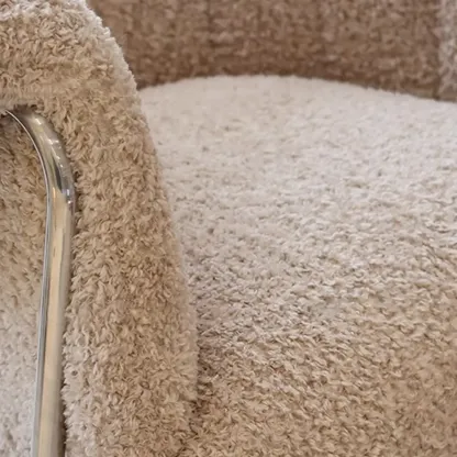 Simple Modern Sherpa Accent Chair with Arms Image - 10
