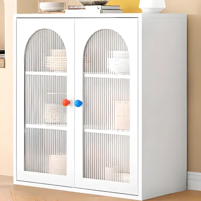 Modern Minimalist Metal Sideboard with Narrow Countertop Image - 3