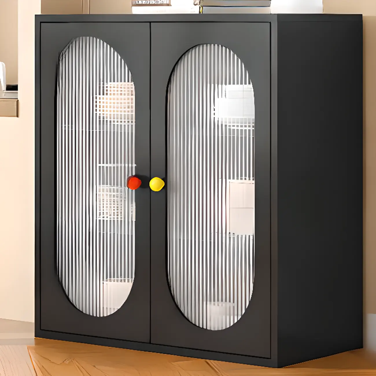 Modern Minimalist Metal Sideboard with Narrow Countertop Image - 5 | homeyfad