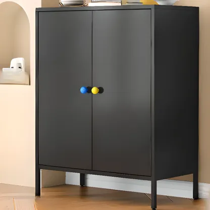 Modern Minimalist Metal Sideboard with Narrow Countertop Image - 7