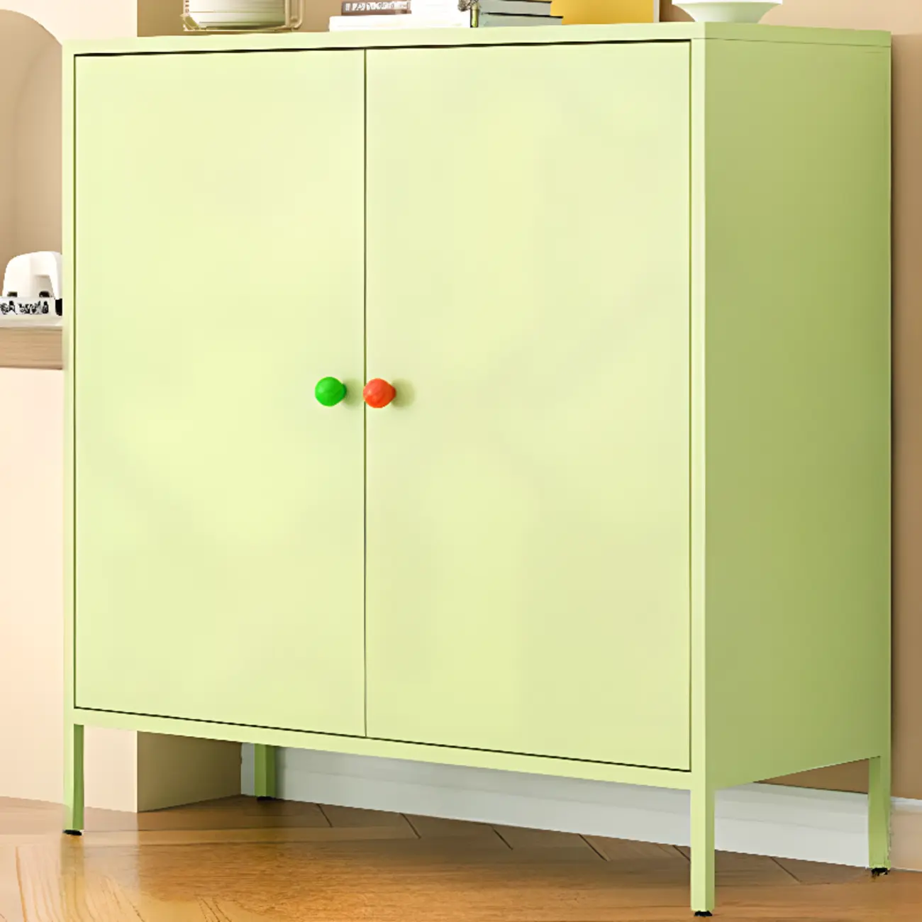 Modern Minimalist Metal Sideboard with Narrow Countertop Image - 15 | homeyfad