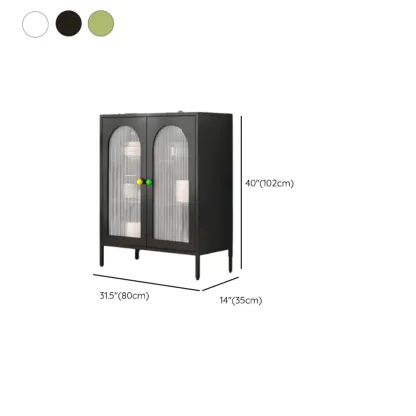 Modern Minimalist Metal Sideboard with Narrow Countertop Image - 24