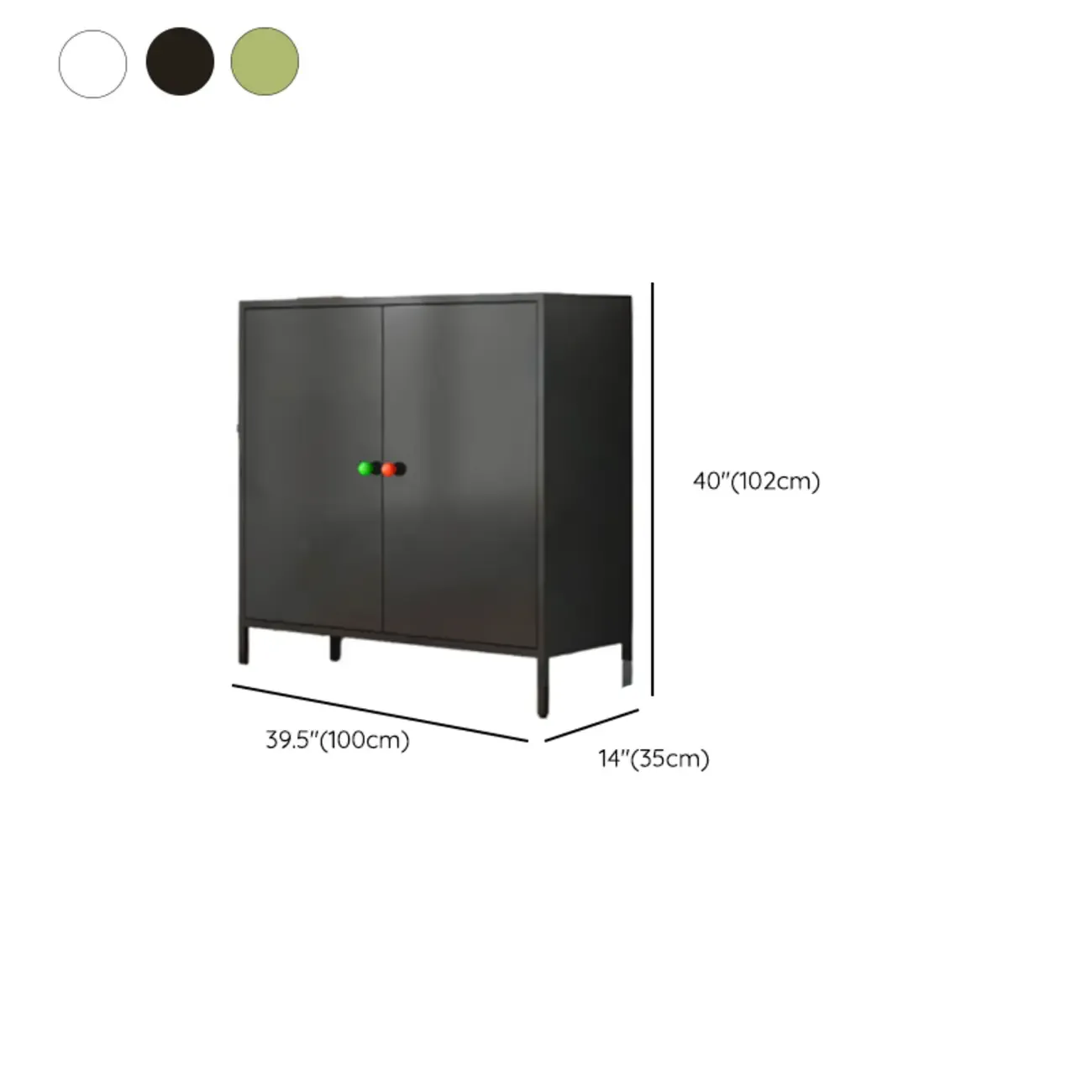 Modern Minimalist Metal Sideboard with Narrow Countertop Image - 25