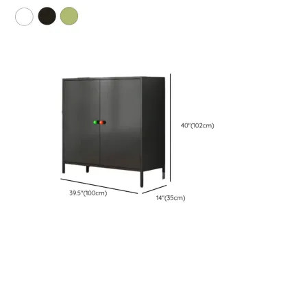 Modern Minimalist Metal Sideboard with Narrow Countertop Image - 25