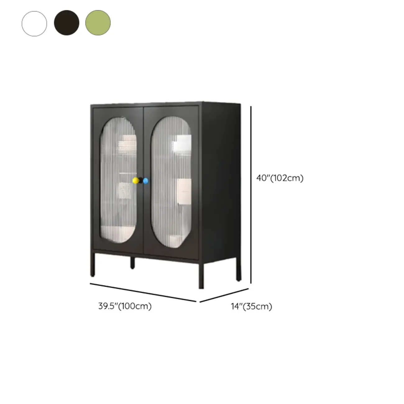 Modern Minimalist Metal Sideboard with Narrow Countertop Image - 26