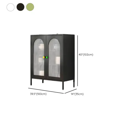 Modern Minimalist Metal Sideboard with Narrow Countertop Image - 27