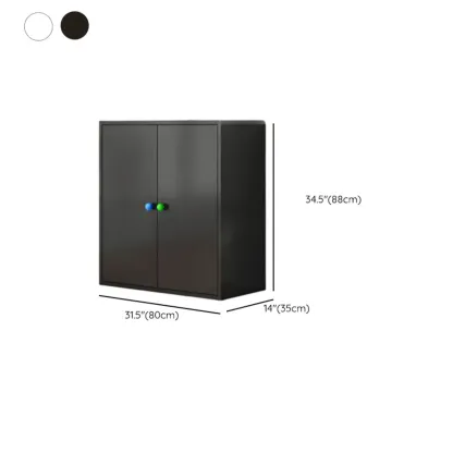 Modern Minimalist Metal Sideboard with Narrow Countertop Image - 28