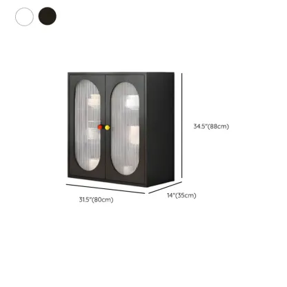 Modern Minimalist Metal Sideboard with Narrow Countertop Image - 29