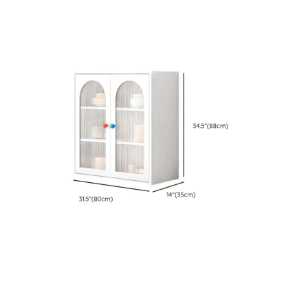 Modern Minimalist Metal Sideboard with Narrow Countertop Image - 30