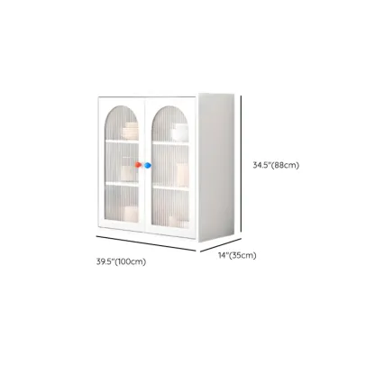 Modern Minimalist Metal Sideboard with Narrow Countertop Image - 33