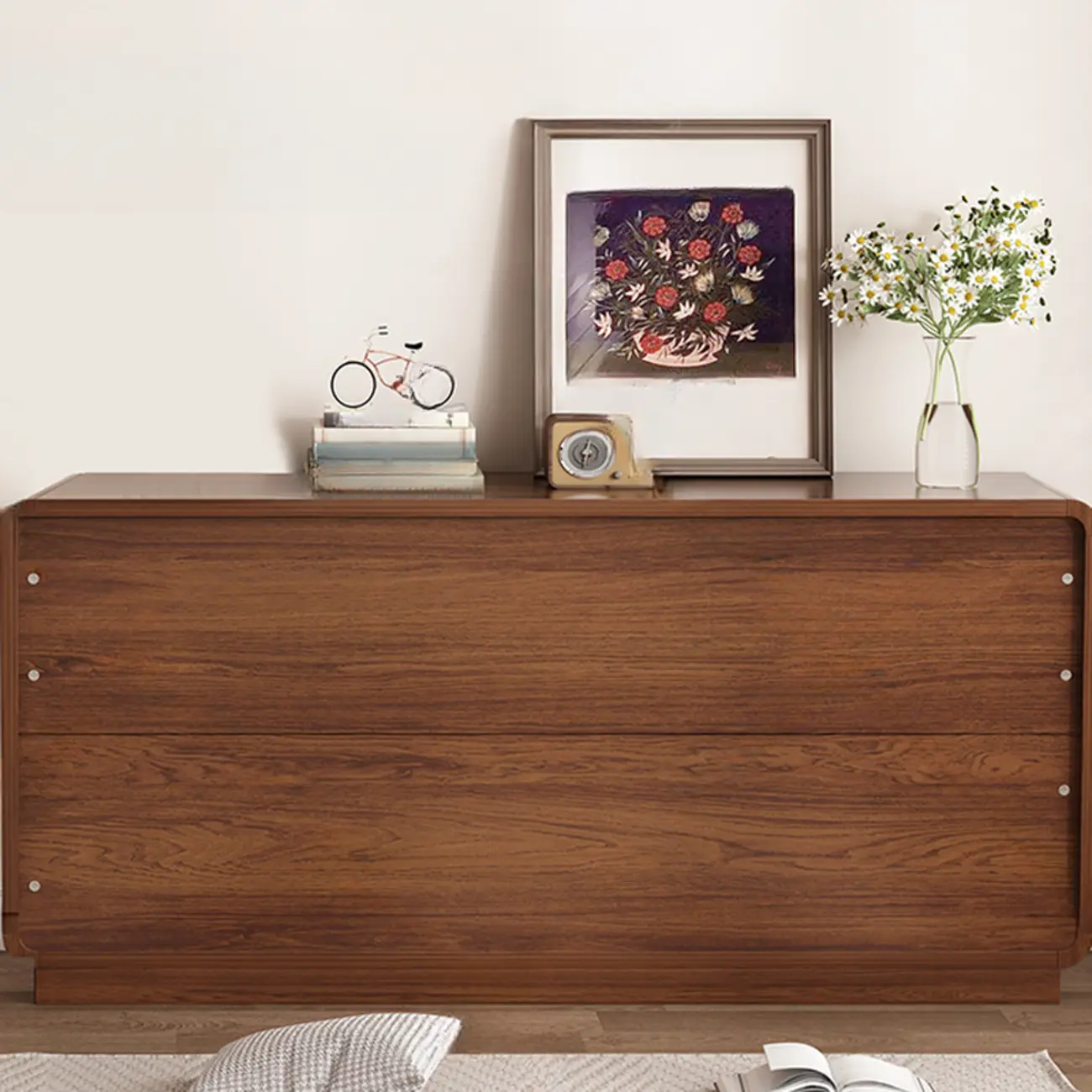 Multi-Drawer Modern Wooden Horizonal Double Dresser Image - 6 | homeyfad