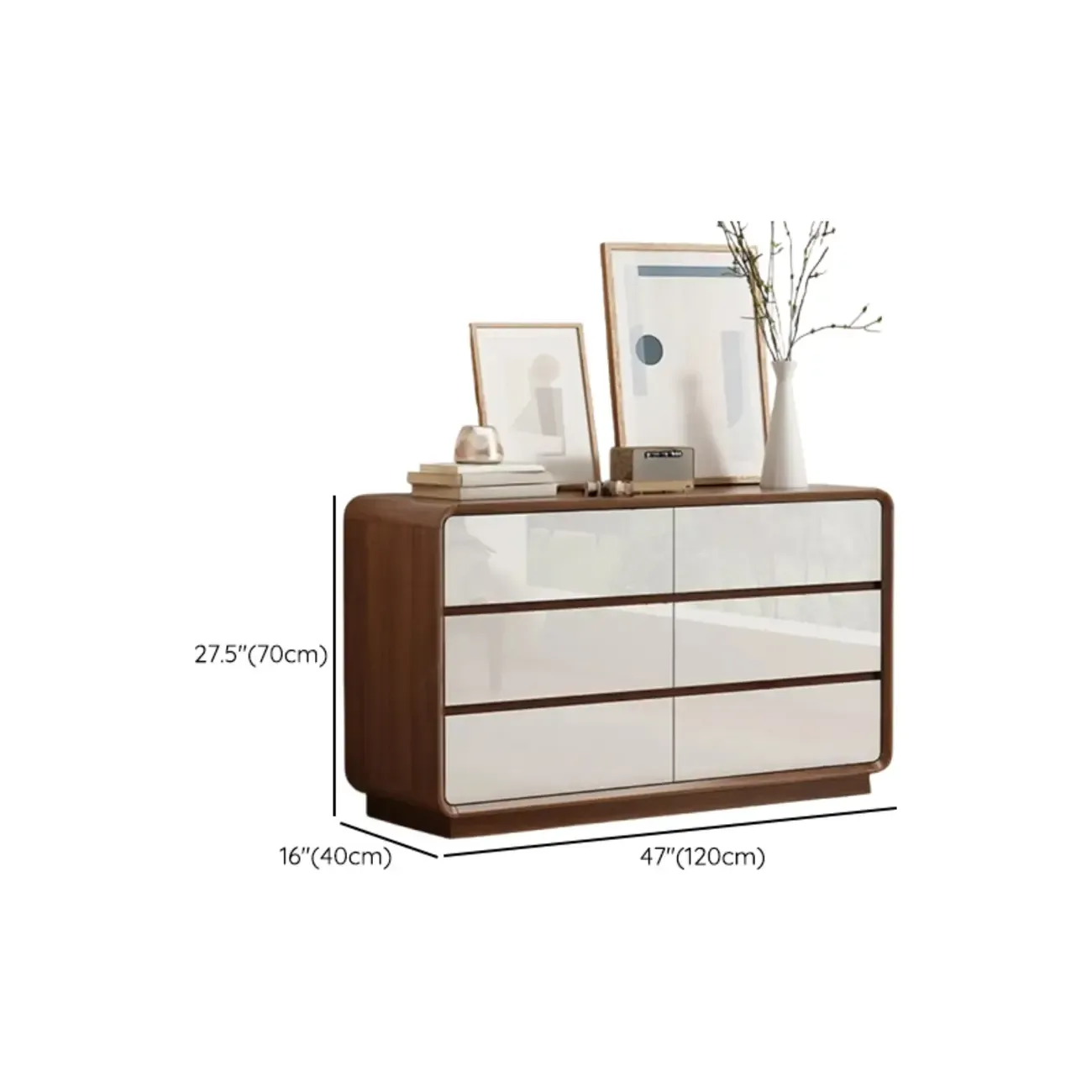 Multi-Drawer Modern Wooden Horizonal Double Dresser Image - 13