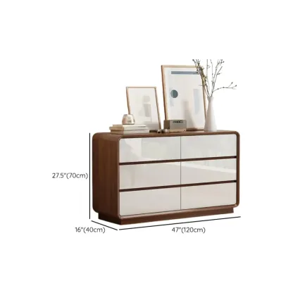 Multi-Drawer Modern Wooden Horizonal Double Dresser Image - 13