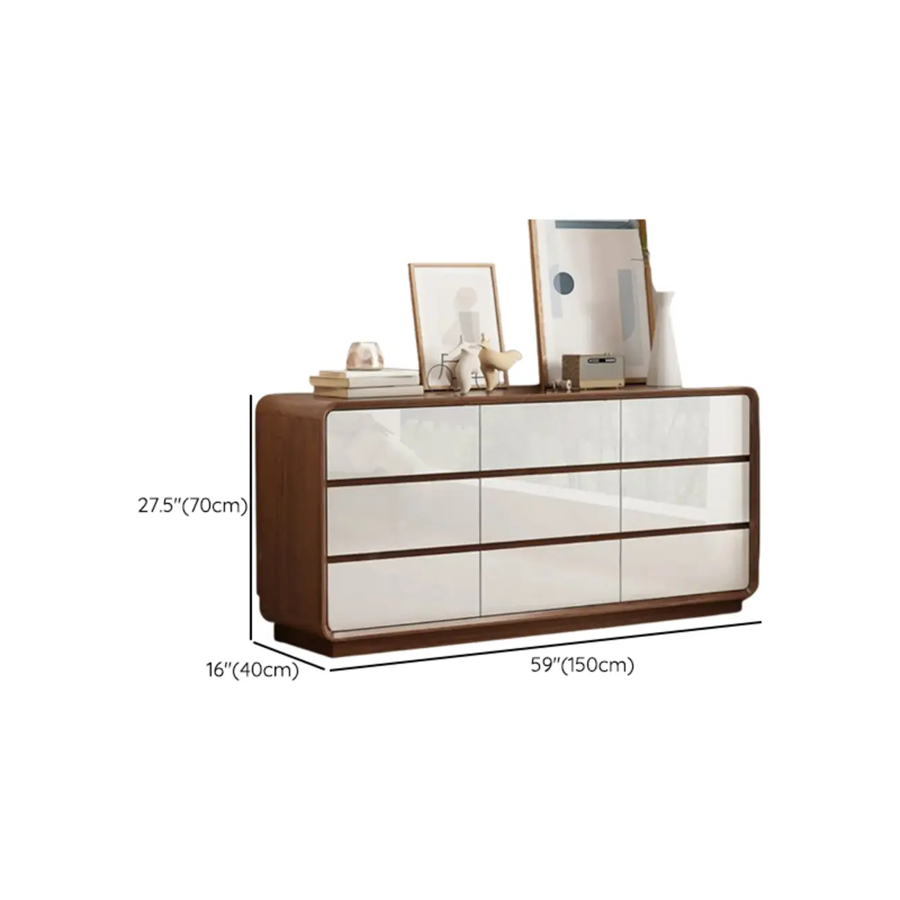 Multi-Drawer Modern Wooden Horizonal Double Dresser Image - 16 | homeyfad