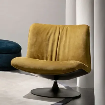 Swivel High-Back Tech Cloth Armless Accent Chair Image - 1