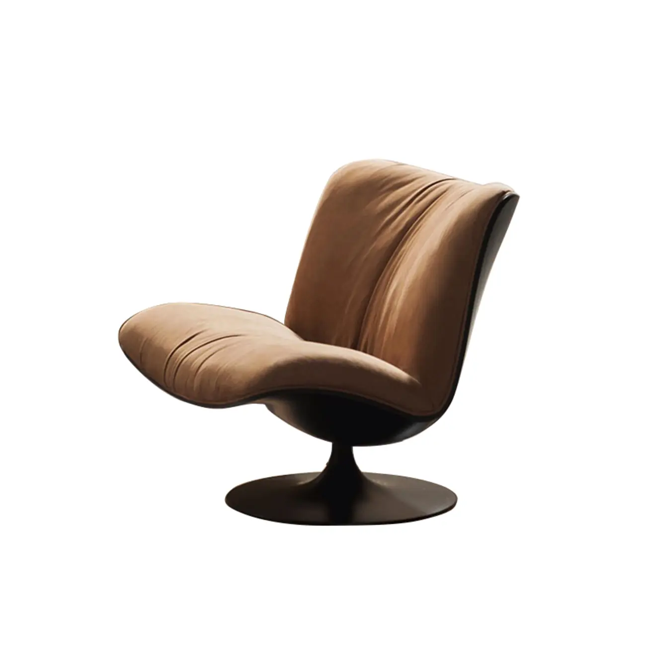 Swivel High-Back Tech Cloth Armless Accent Chair Image - 3 | homeyfad