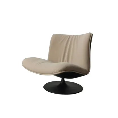 Swivel High-Back Tech Cloth Armless Accent Chair Image - 5