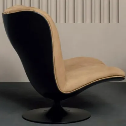 Swivel High-Back Tech Cloth Armless Accent Chair Image - 8