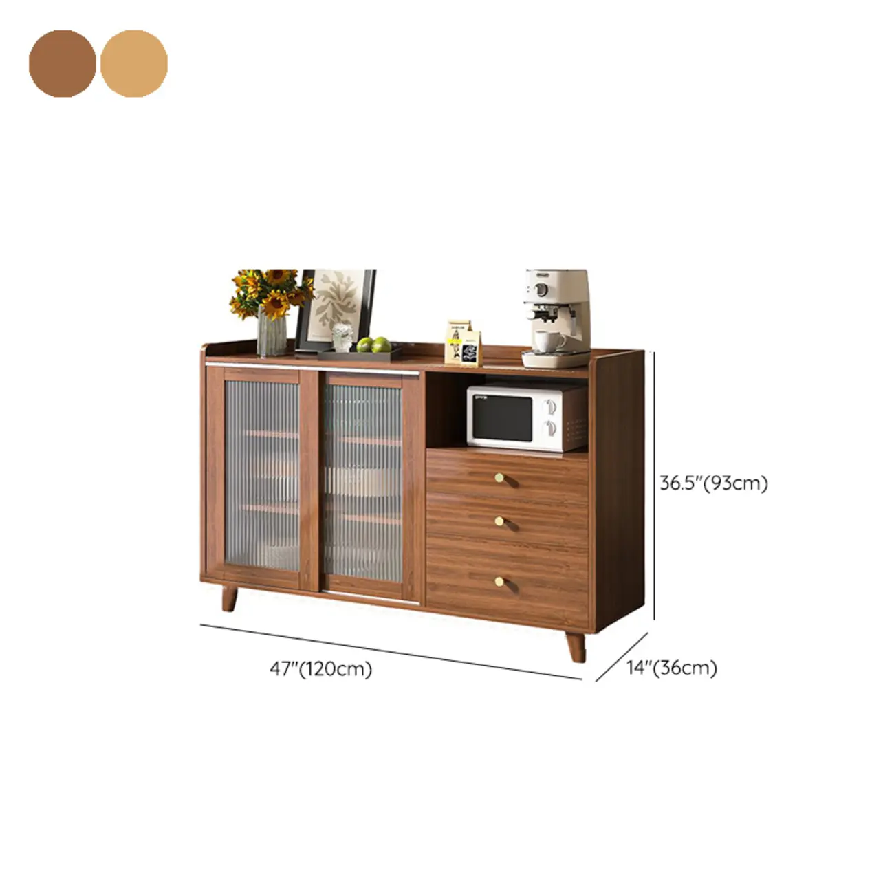Modern Wood Buffet with Sliding Doors and Drawers Image - 15 | homeyfad