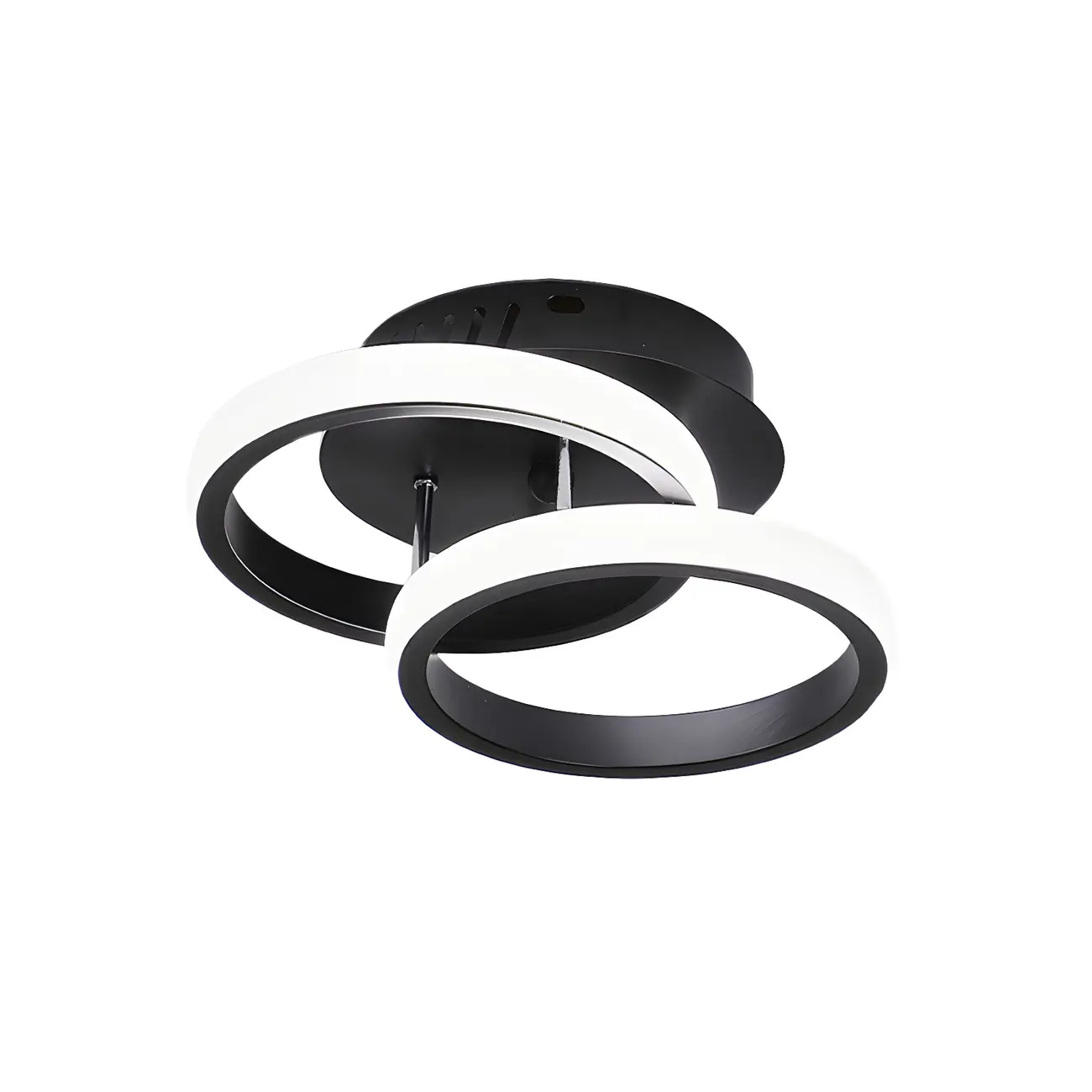 Black Geometric Metal LED Semi Flush Mount Ceiling Light | homeyfad